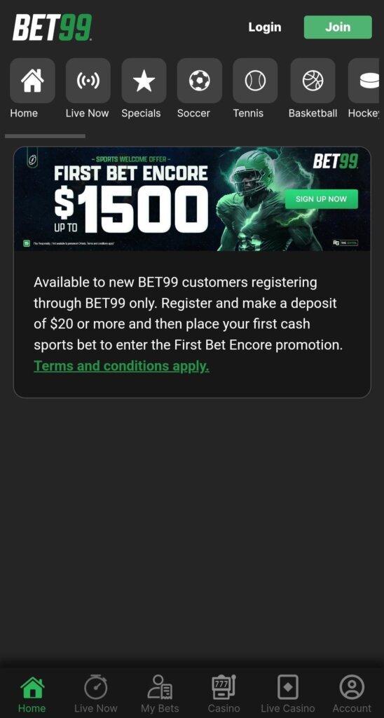 bet99 signup offer