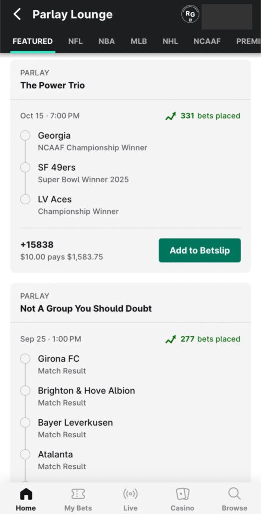 ESPN Bet App Review Parlay Lounge