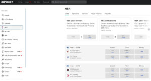 ESPN BET NBA Betting Page Screenshot