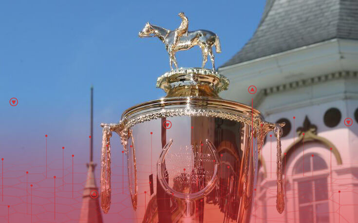 close up image of the Kentucky derby trophy