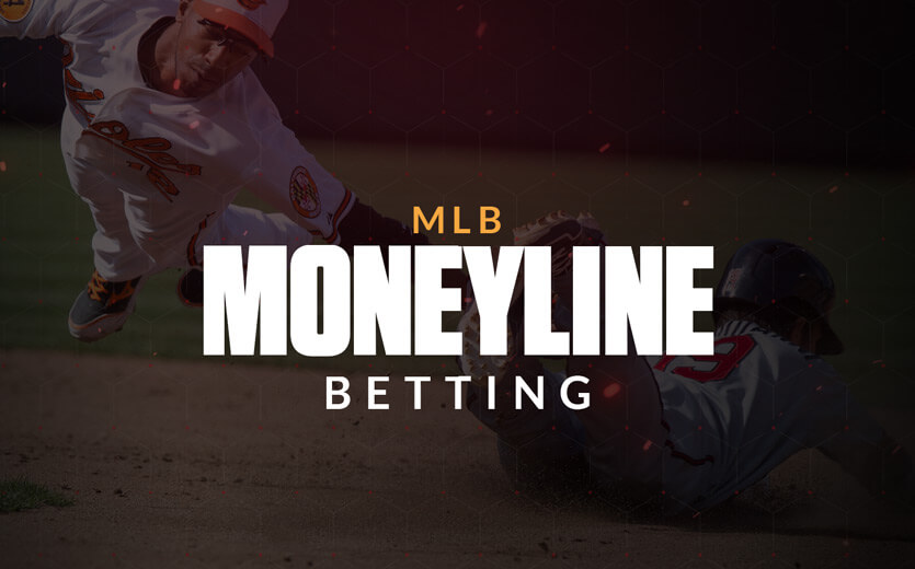 MLB moneyline betting text overlay on baseball image