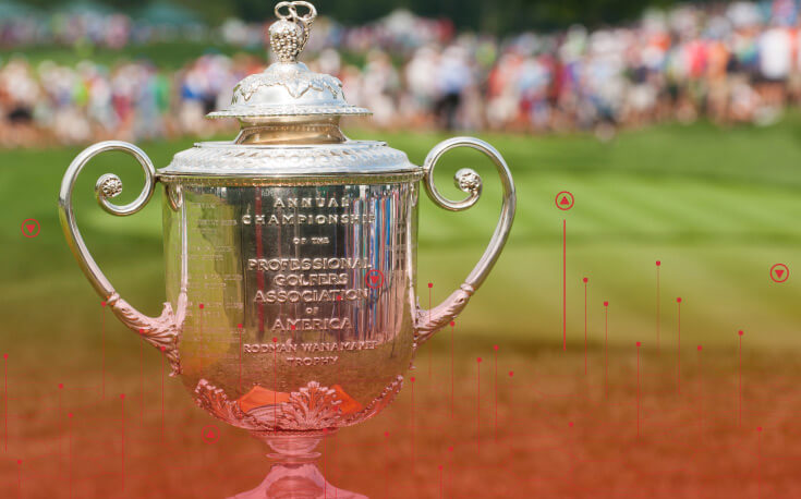 close up image of the PGA championship trophy