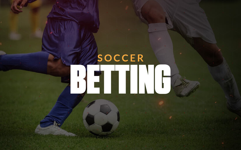 Soccer betting text overlay on soccer image