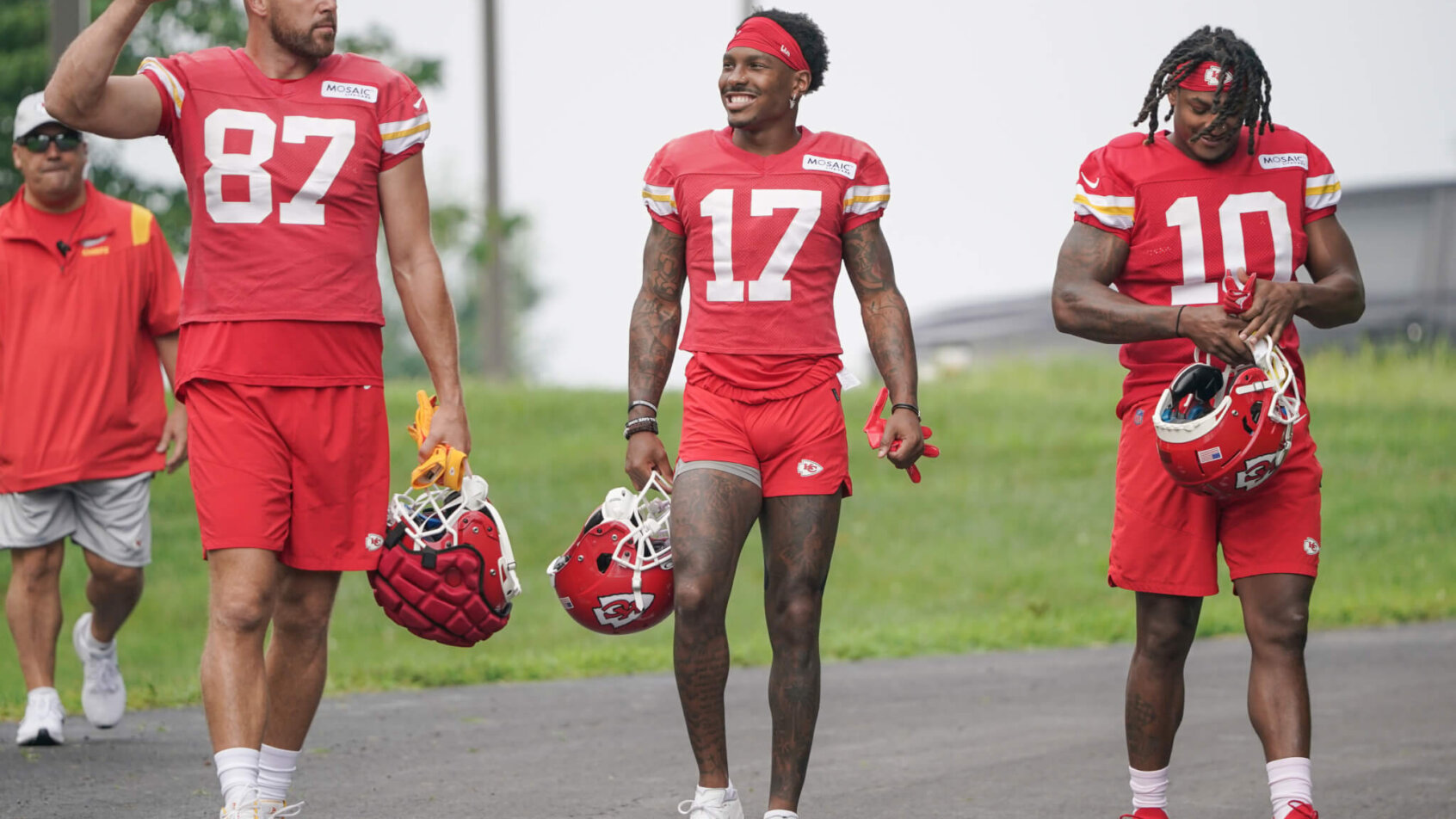 Kansas City Chiefs players during training camp.