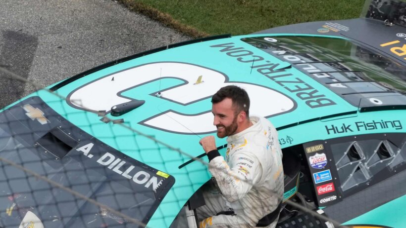 Austin Dillon celebrating his win in the 2022 Coke Zero Sugar 400