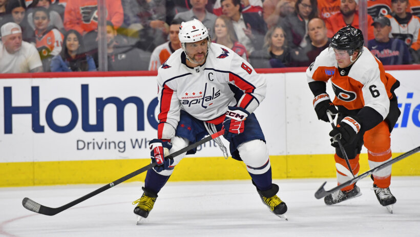 Washington Capitals left wing Alex Ovechkin vs Philadelphia Flyers