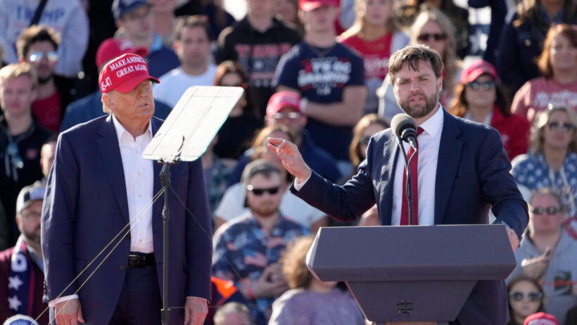 Ohio Senator JD Vance and Former President Donald Trump on stage together