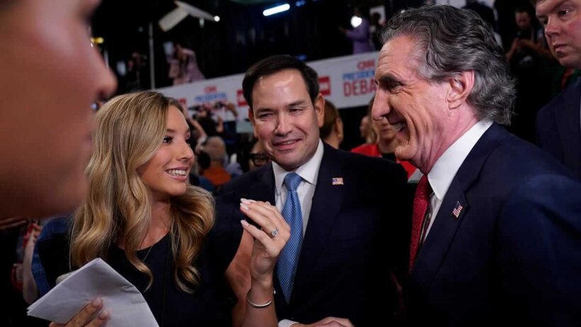 North Dakota Gov. Doug Burgum and Florida Senator Marco Rubio at an event