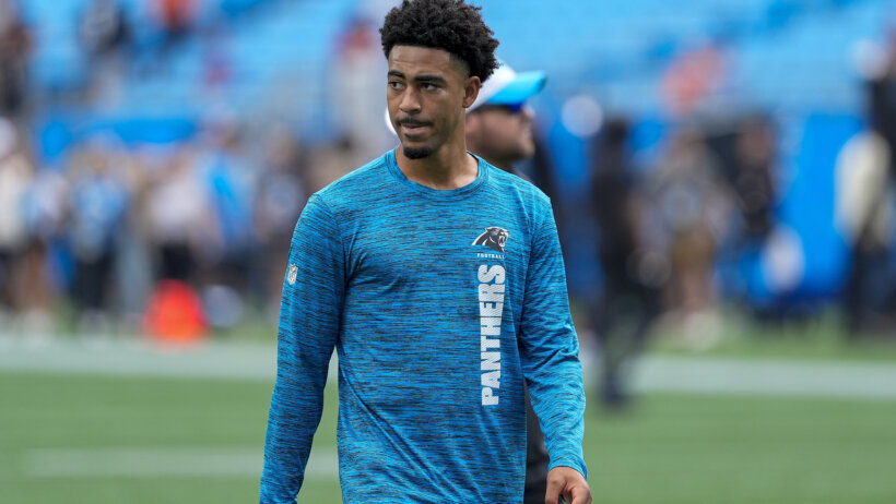 Bryce Young walking the field pregame