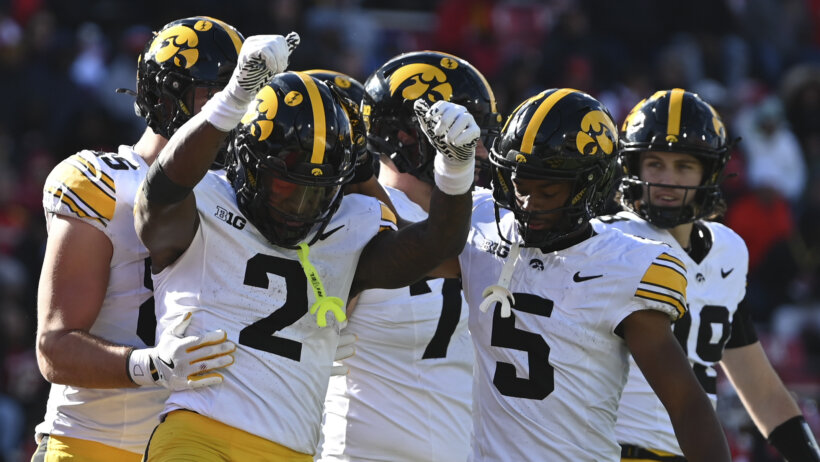 Iowa players celebrating