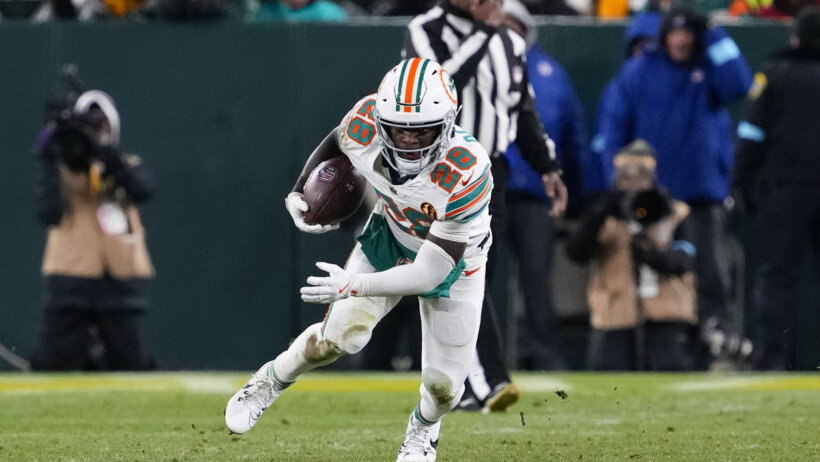 De'Von Achane running with the football