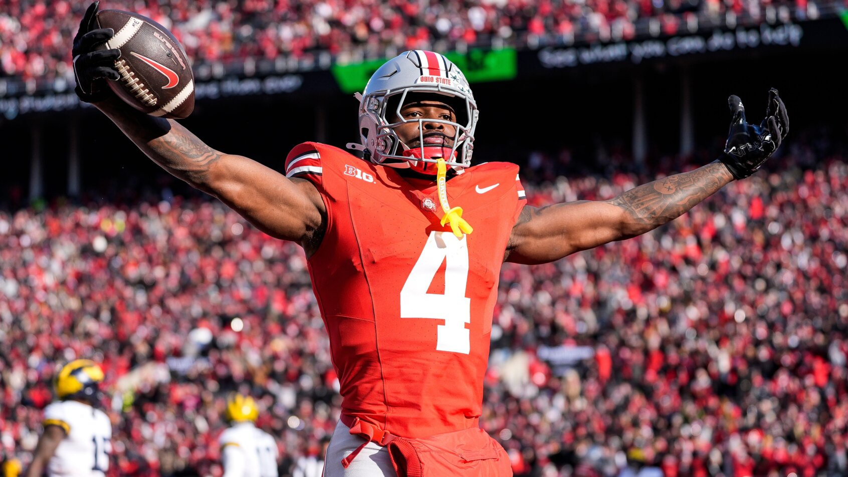 Jeremiah Smith celebrates a TD.