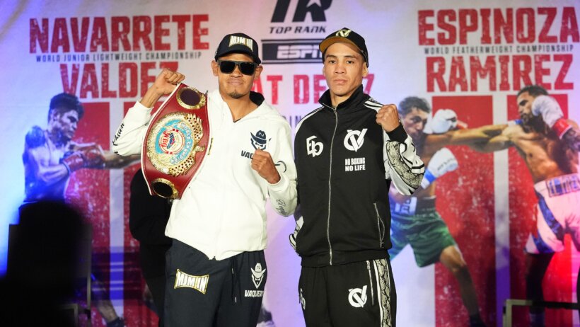 World Junior Lightweight Champion Emanuel Navarrete and challenger Oscar Valdez