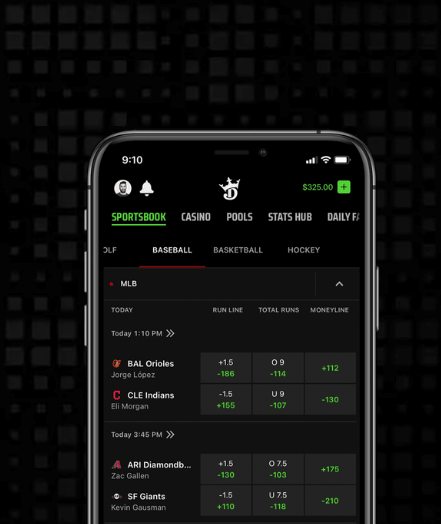 DraftKings MLB Betting App screenshot