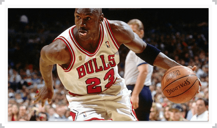 Michael Jordan playing for the Chicago Bulls