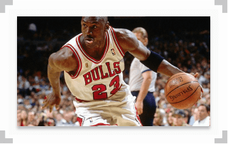 Michael Jordan playing for the Chicago Bulls