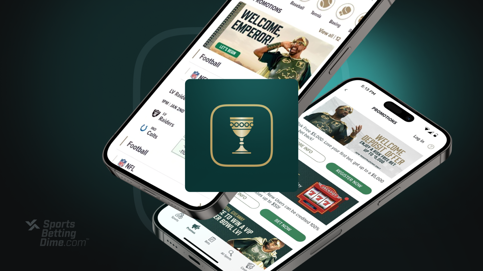 Caesars Sportsbook logo and app