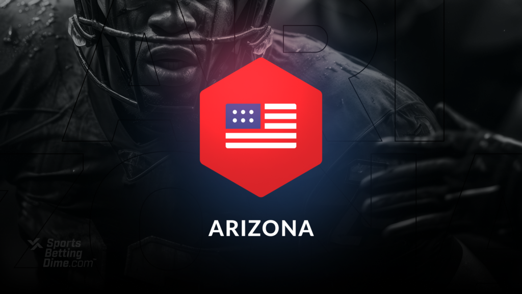 usa flag icon overlaid on a football player with the text arizona