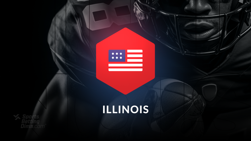 usa flag icon overlaid on a football player with the text illinois