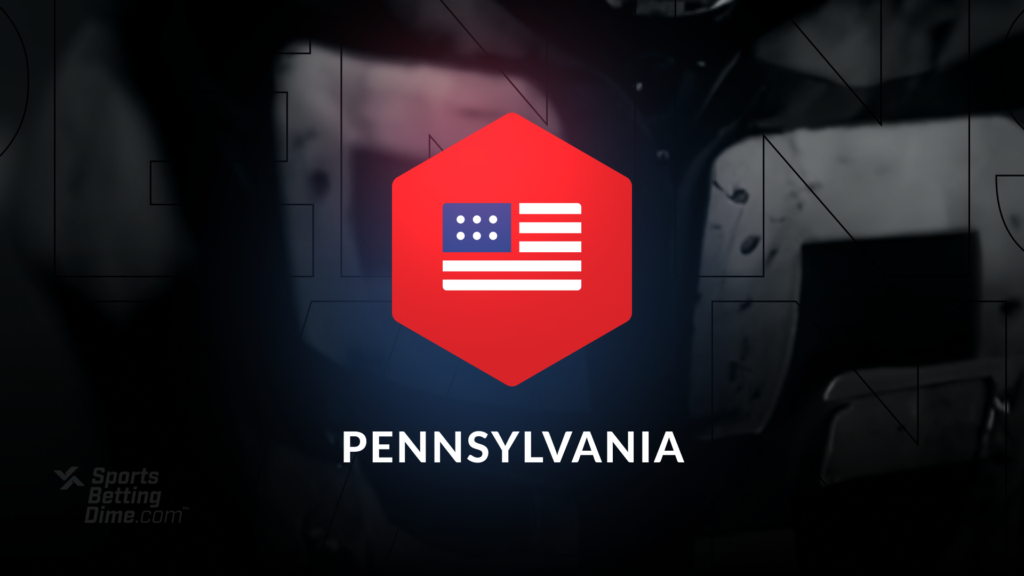 usa flag icon overlaid on a football player with the text pennsylvania