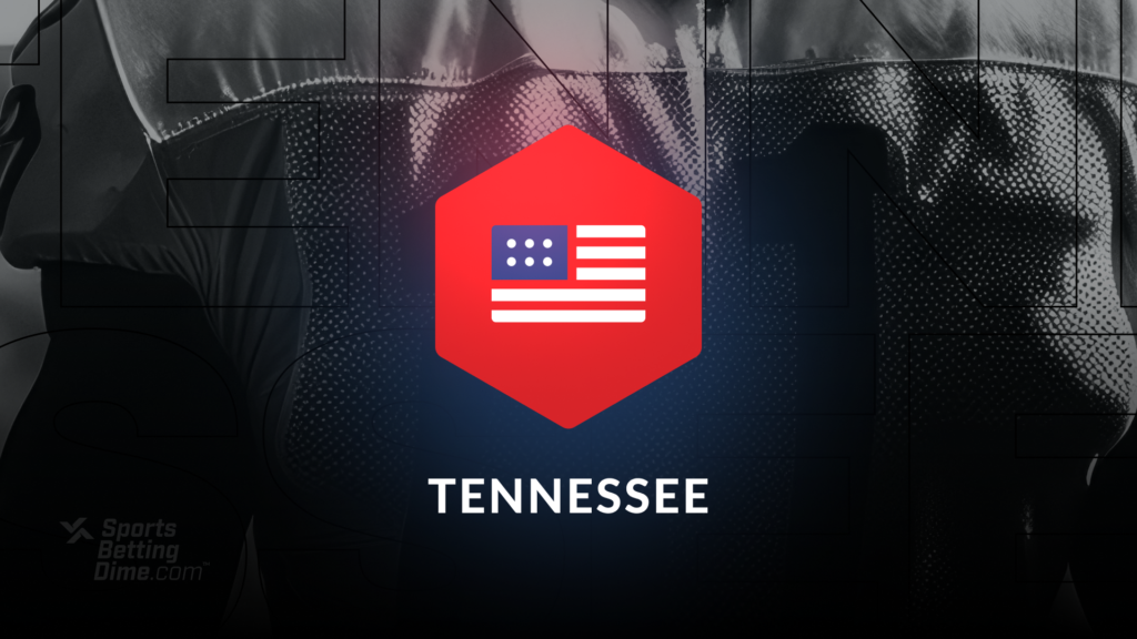 usa flag icon overlaid on a football player with the text tennessee